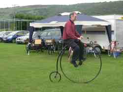 Andrew on his penny-farthing