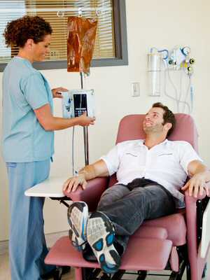 Male Patient Receiving Chemotherapy Treatment