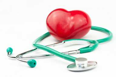 Heart shape on a stethescope - blood pressure