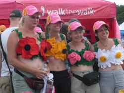 Four ladies with flowery bras